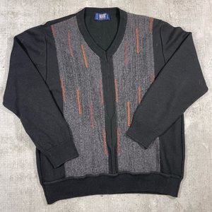 VINTAGE VALENTINO SWEATER BLACK GREY AND ORANGE